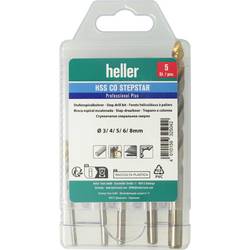 Heller 325042 HSS-Co Stepstar 5 tlg. HSS-Co Metall-Spiralbohrer-Set DIN 338 1 Set