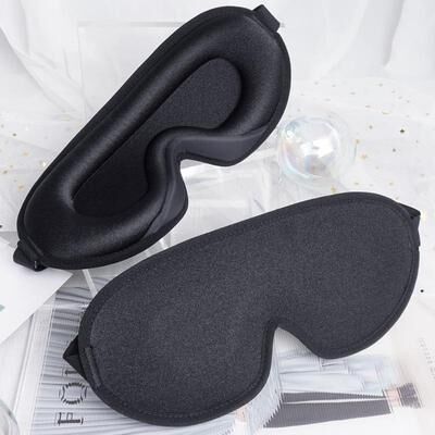 Everyday Crate ContourCloud 3D Sleep Mask For Travel, Blackout Rest & Pressure Free Comfort Black
