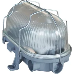 BLULAXA 49792 - Kellerleuchte Basis vari Metall-Korb oval, grau, E27, IP44