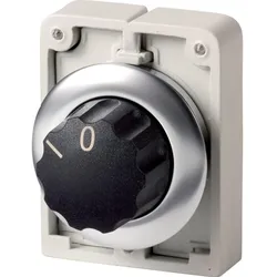 Eaton 188134 Wahltaste, RMQ-Titan, mit Drehknopf, tastend, 2 Stellungen, beschriftet, Frontring Edelstahl M30I-FW