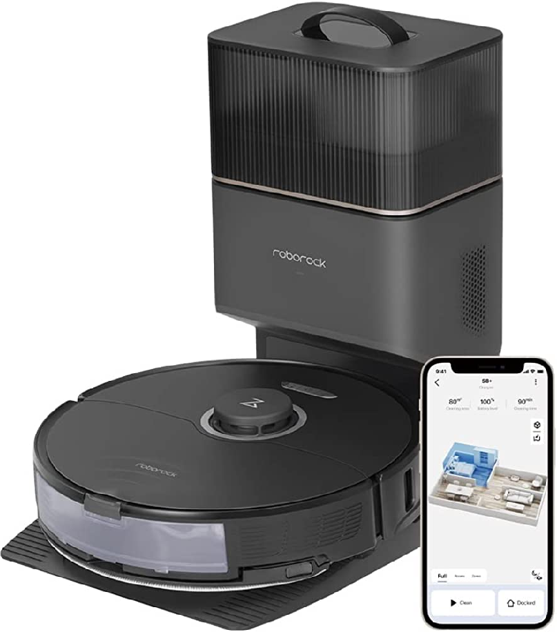 Robot Aspirador S8 Plus con Base de Carga (Negro) - ROBOROCK