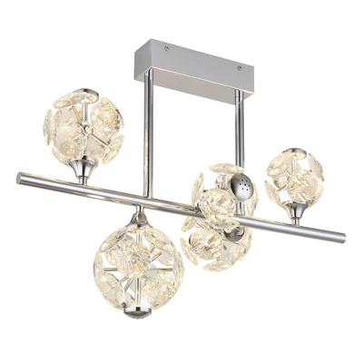 GLOBO LIGHTING LED Deckenleuchte "VIRINA", verchromt, 1 Stk., Leuchten, Deckenlampe/Kristalle/Wohnzimmer/Essbereich/LxBxH: 610x300x460mm, LED Deckenleuchte