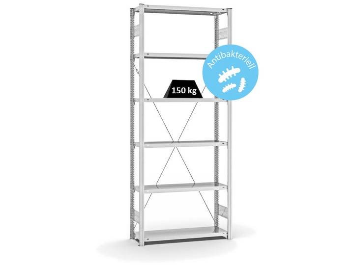 PROREGAL® Schwerlastregal MAGNUS antibakterielle Beschichtung Made in Germany Stecksystem