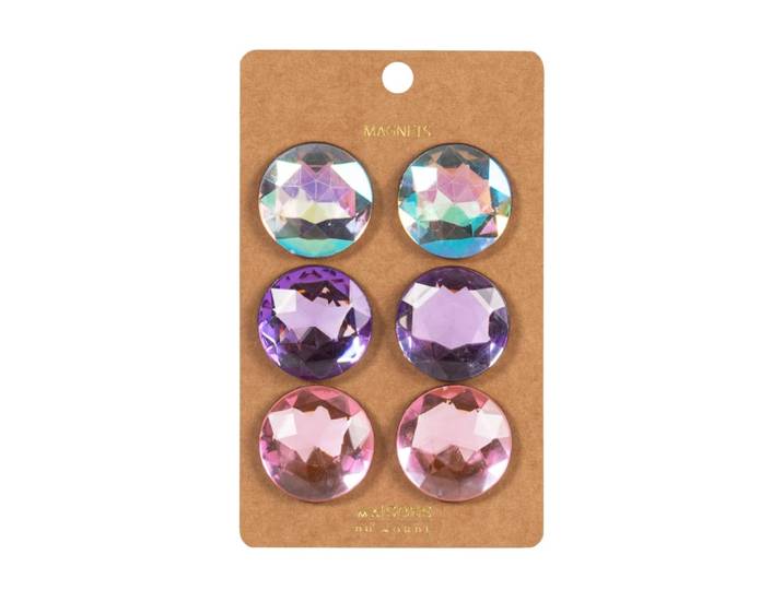 6er Set Edelstein-Magnete, mehrfarbig