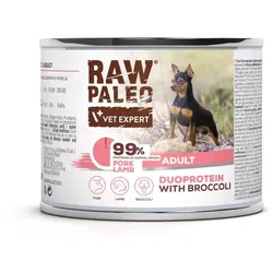 RAW PALEO Pork&Lamb Adult 200g Nassfutter für Hunde mit Duoprotein aus Schweinefleisch und Lammfleisch