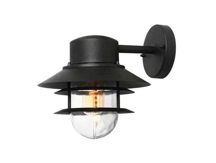 Elstead Lighting Aussenwandleuchte, Schwarz, Metall, Glas, 23.6 cm, RoHS, Europäischer Sicherheitsstandard, CE, Lampen & Leuchten, Aussenbeleuchtung, Aussenleuchten