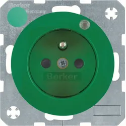 Berker 6765092003 Steckdose m SK-Stift LED R.1/R.3 grün