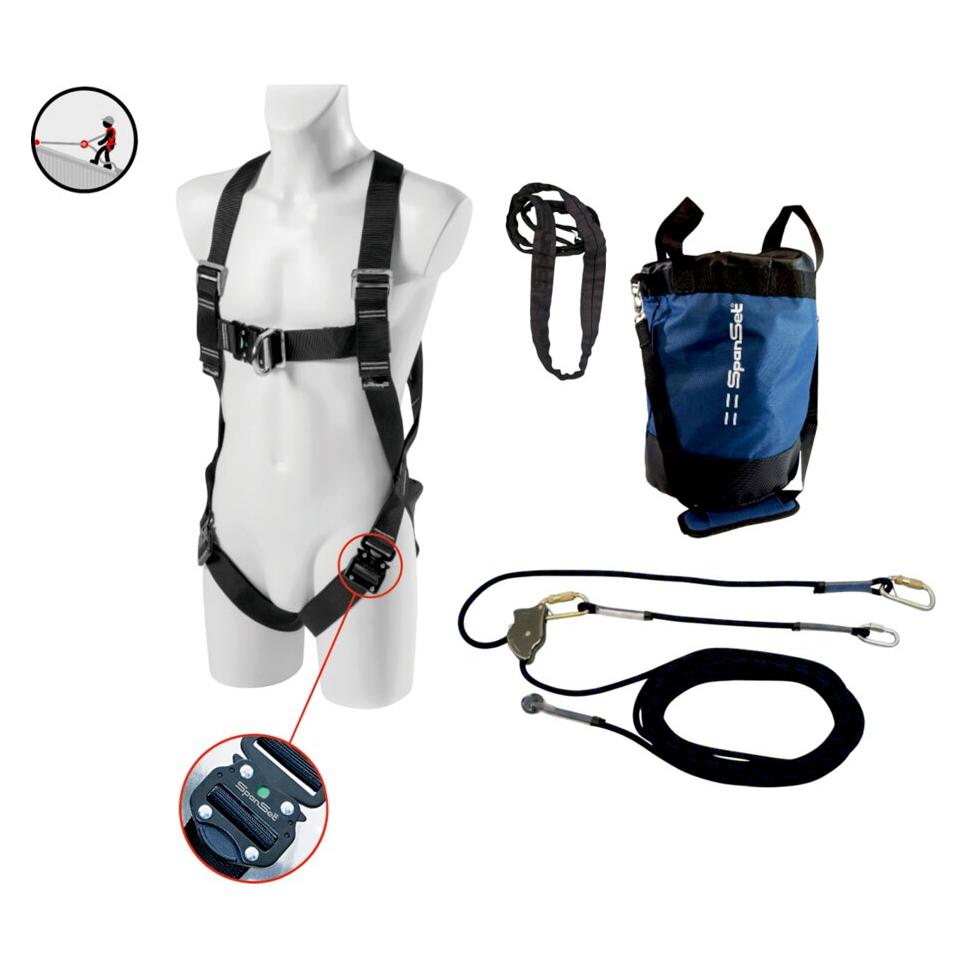 SpanSet Höhensicherung Safety-Kit SK-201/202/203 für Dacharbeiten (Höhensicherungsset, 100 kg) (SK-202)
