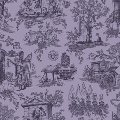 RoomMates Disney Haunted Mansion Toile Purple Peel and Stick Wallpaper