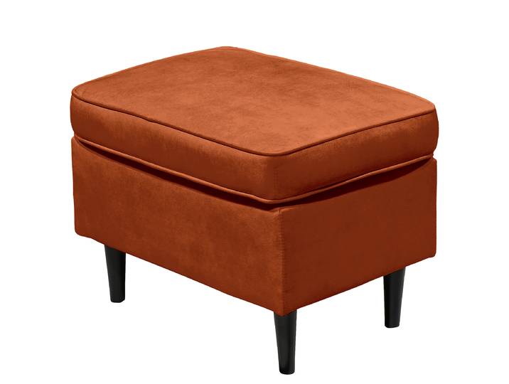 Pouf 63 x 43 x 42cm Orange Microfibre Salvo: Rouille