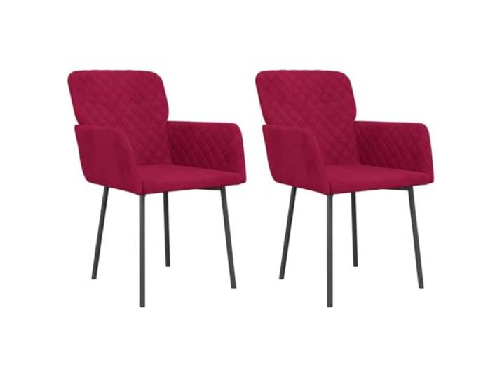NKOPPFG Esszimmerstühle 2 STK. Weinrot Samt Metall- und Sperrholzrahmen, ergonomische Armlehne und Rückenlehne, Schaumstoffpolsterung, 110 kg pro Sitzplatz