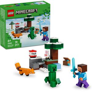 LEGO Minecraft 21583 Steves Abenteuer in der Taiga, ab 6 Jahre, 79 Teile