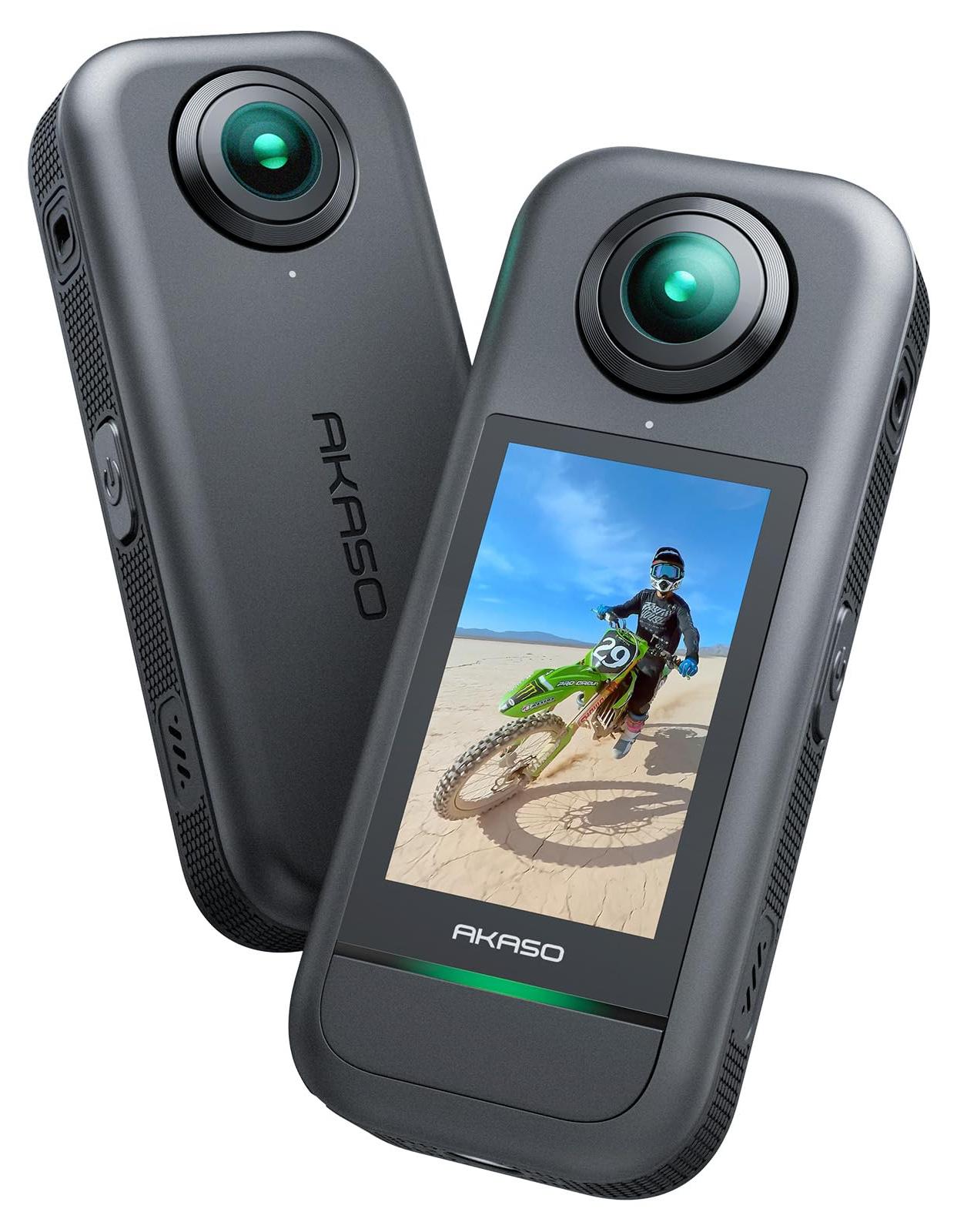 AKASO 360° Action Cam - 5.7K 72MP 360 Grad Actionkamera mit Duale 1/2" 48MP Sens