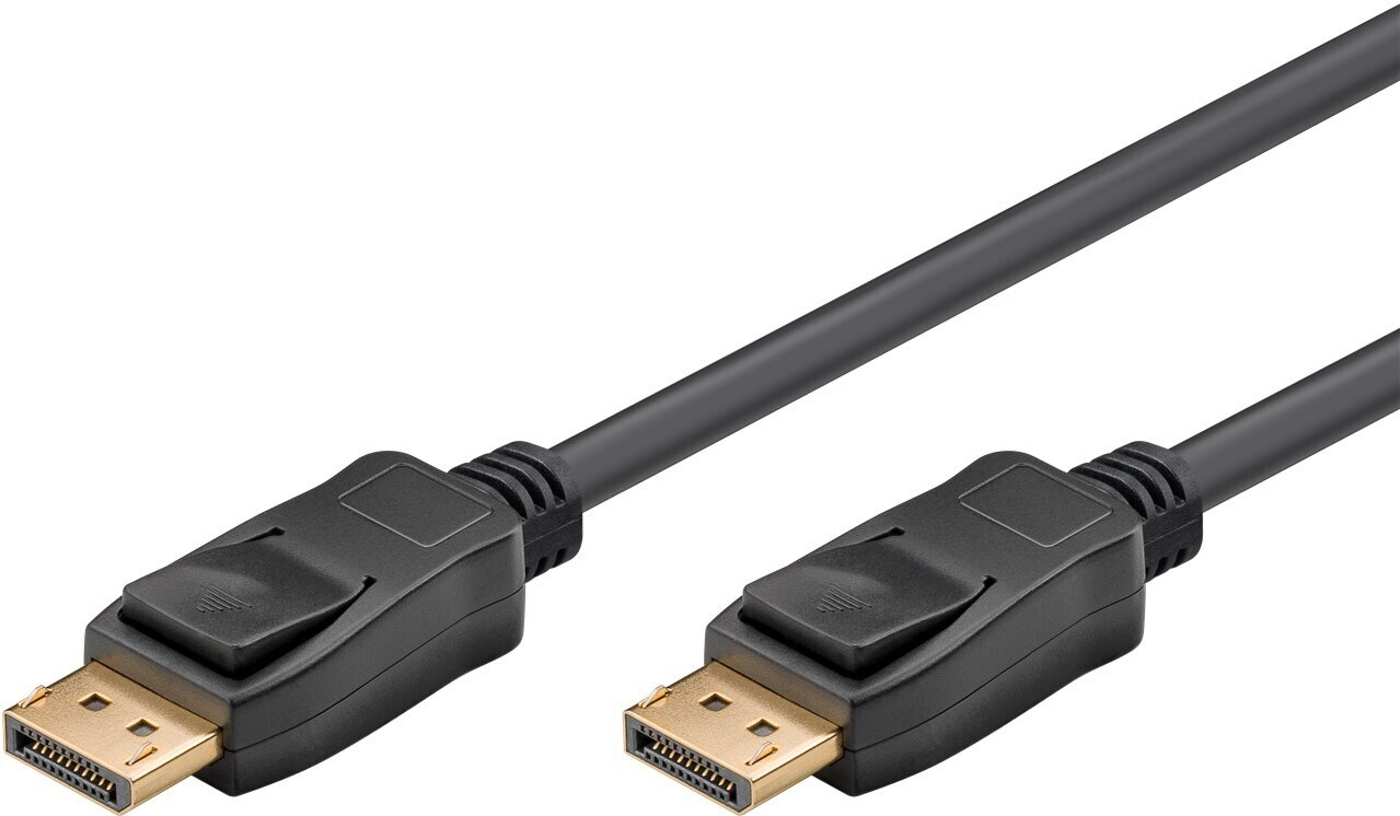 90x Goobay 74778 es DisplayPort-Kabel 1.4, , 32,4 Gbit/s, 2 m, schwarz - 8K/60Hz DSC