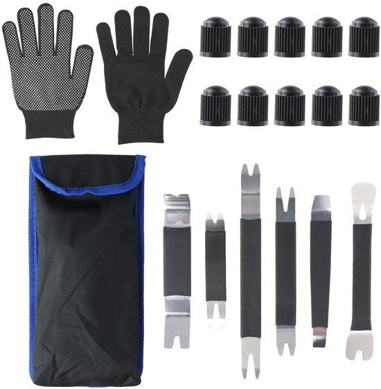 17-delige zwarte auto demontage gereedschap set van plastic voor sierlijsten, deurpanelen en interieur bekleding