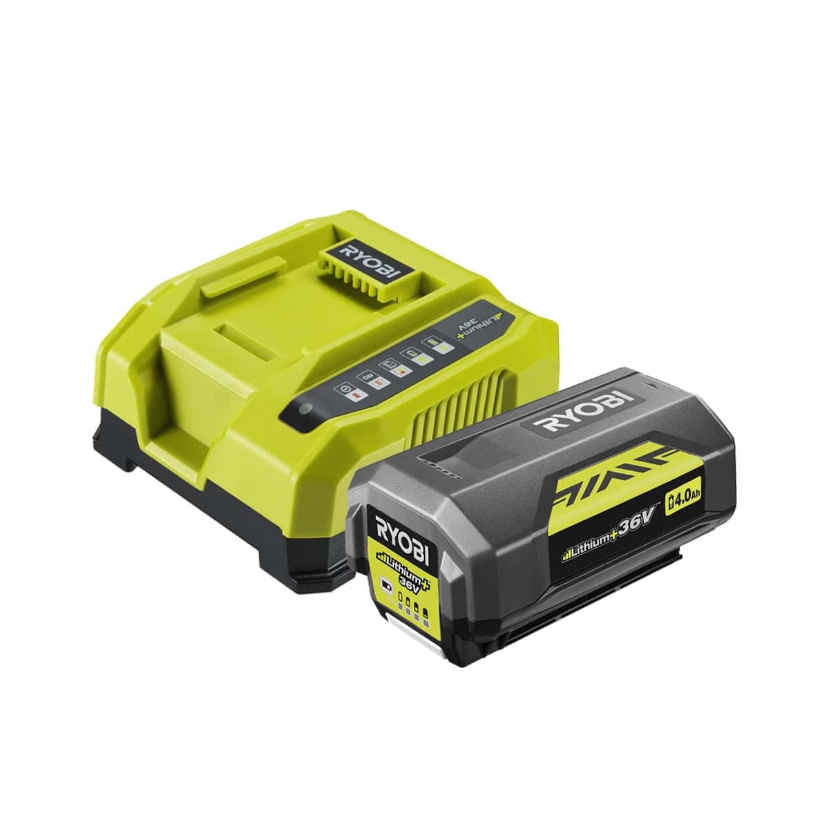 Ryobi 36V MAXPOWER set met 4.0 Ah lithium+ accu en snellader RY36BC60A-140