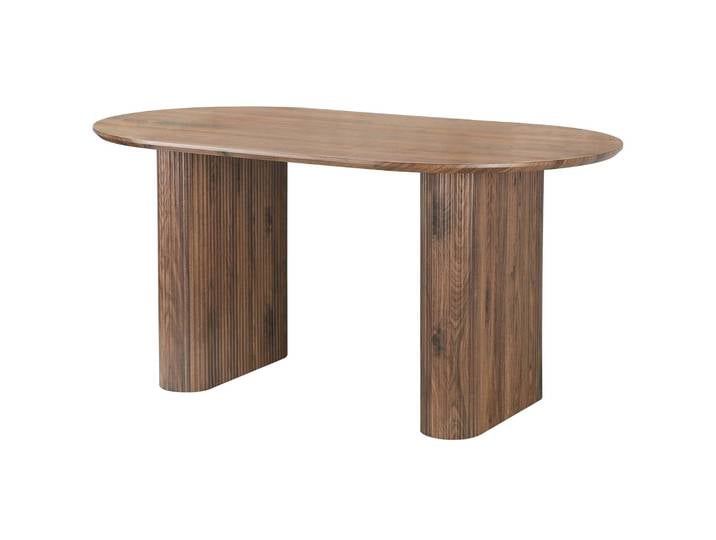 Esstisch GOODPRODUCT Bostonia , braun (braun, braun, braun), B:160cm H:76cm T:90cm, Tische, Esstisch, ovaler Esstisch, Beine mit Rillenstruktur, pflegeleicht, Höhe 76 cm