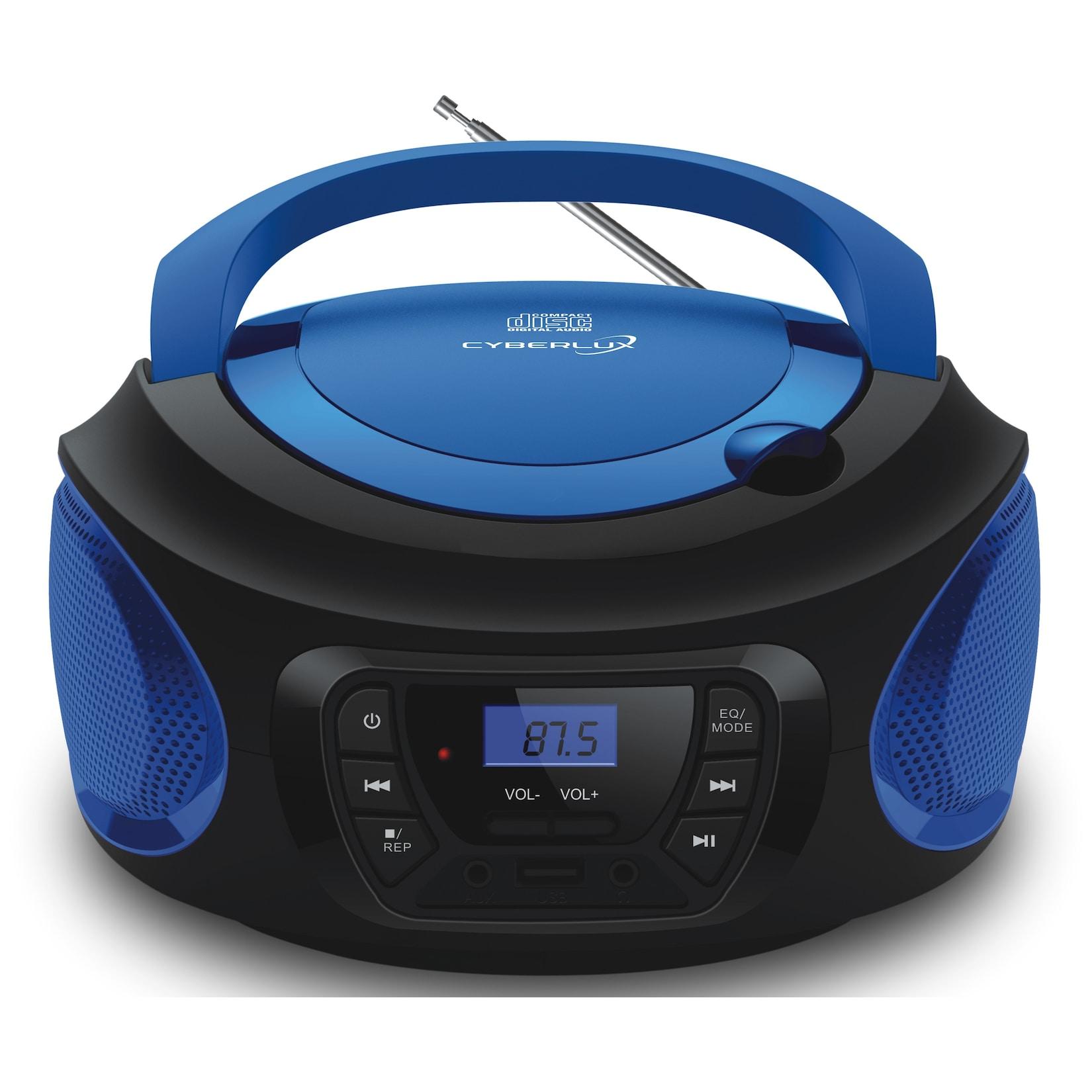 Cyberlux Tragbarer CD-Player Kinder Radio CD/MP3 USB Boombox blau