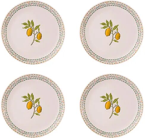 William Morris At Home Fruit Set of 4 Melamine Dinner Plates