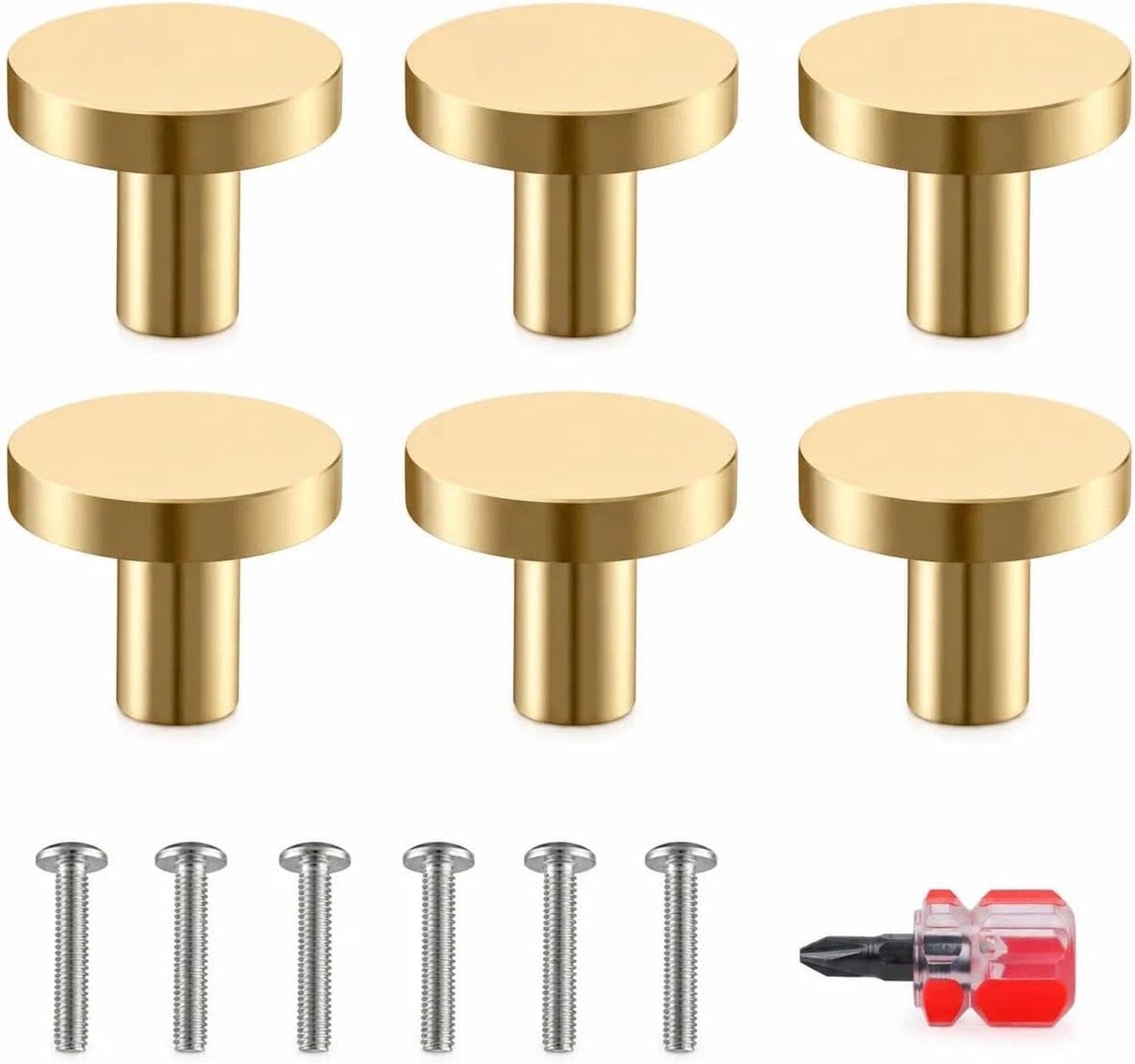 7-delige multifunctionele meubelknoppen set met schroevendraaier voor kasten en ladekasten, 25x20mm