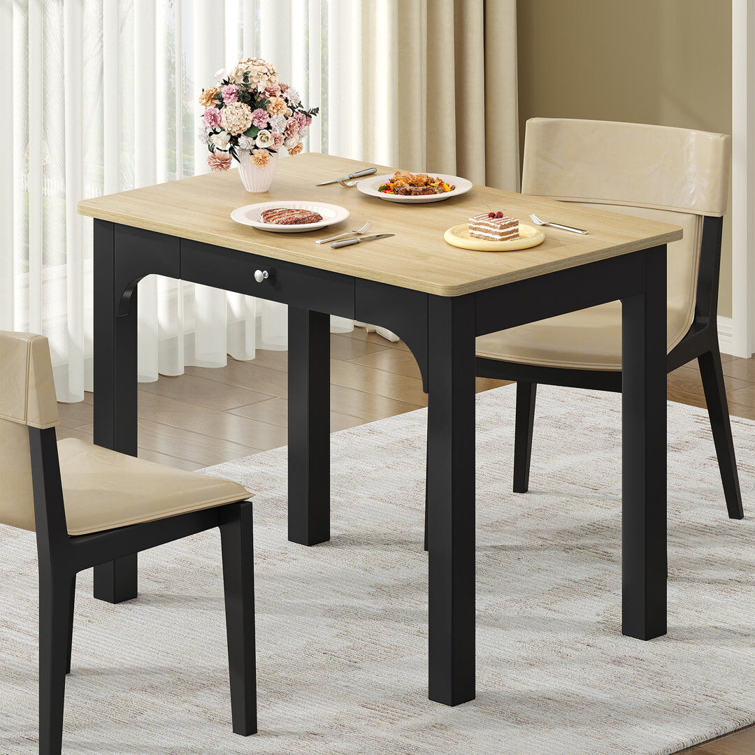 Norden Home Dining Table with Wood Base Brown and Black
