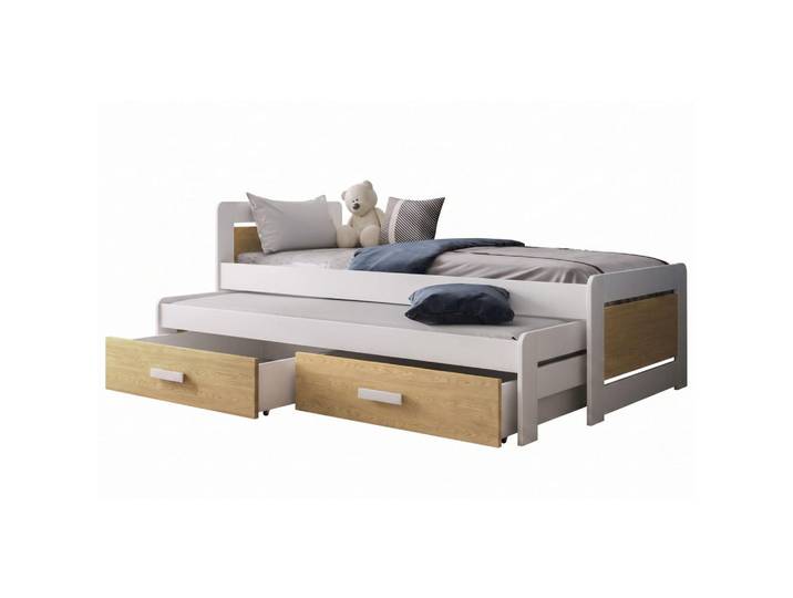 Deine Möbel 24 Kinderbett Timi 80/180 cm in Weiß / Geölte Eiche, Weiß, Eiche Bianco, Holz, 80x180 cm, Babymöbel & Kindermöbel, Kinderzimmer & Jugendzimmer, Kinderbetten