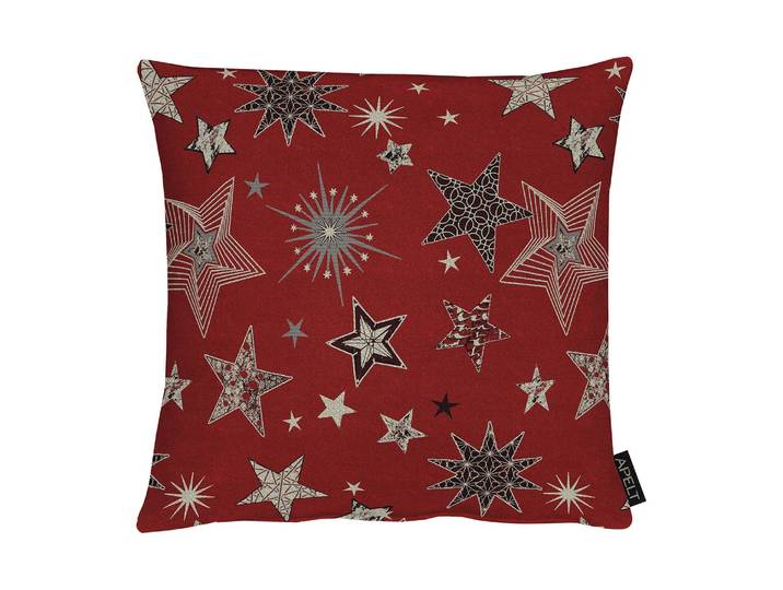 Kissenbezug 1503 Rot/Rot/Gold 40 x 40cm Mischgewebe