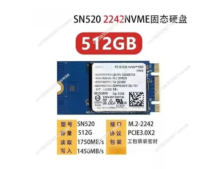 SN520 128GB 256GB 512GB 2242 NVMe Solid State Drive M.2 SSD pour ordinateur portable