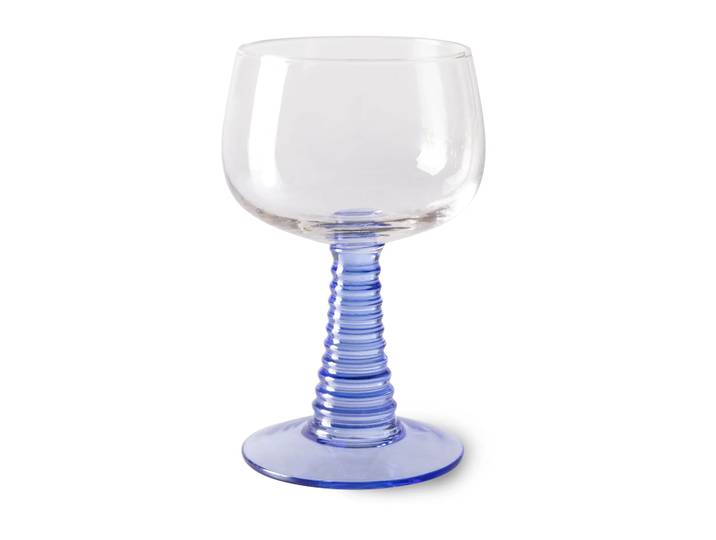 HKliving Verre à vin haut Swirl Blue