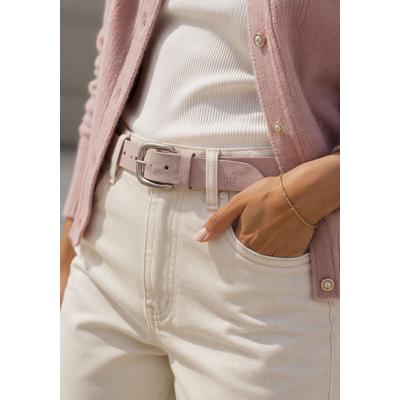 Ledergürtel H.I.S, Damen, Gr. 115, rosa (rose), Rindsleder, unifarben, Basic, Gürtel Ledergürtel, mit H.I.S Blindprägung - NEU bis Gr. 125 verfügbar