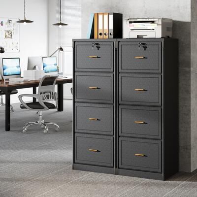 BLUEBELL 4 Drawer Wood File Cabinet with Lock for Home Office