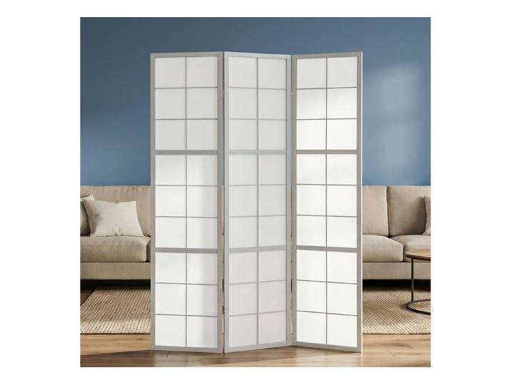 Homestyle4u Paravent Raumteiler Indoor Holz 3-6 teilig Shoji Trennwand Sichtschutz faltbar (4-teilig), faltbar