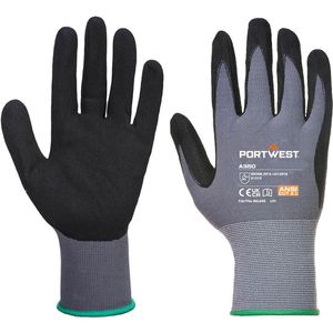 Portwest Arbeitshandschuhe Dermiflex A350BKRXXL, Nitril-Beschichtung, grau, Größe 11 / XXL