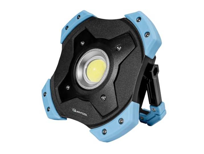 Quantool Arbeitsleuchte 30 W, LED, 3 Leuchtmodi, IP54, Akku Q30670 Bis zu 10 Stunden Leuchtdauer, Bügel 360° drehbar, integrierter Standfuß, als Arbeits-, Warn- und Signallicht nutzbar