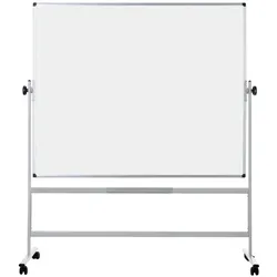 Mobile drehbare zweiseitiges Whiteboard auf Rollen, magnetisch, 1500 x 1200 mm