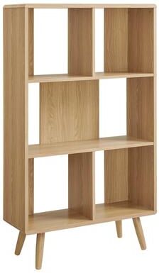 Modway Transmit 5 Shelf Wood Grain Bookcase