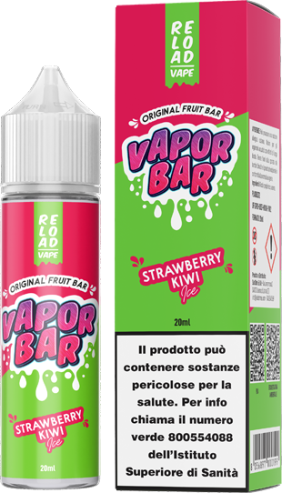 Reload Vape Strawberry Kiwi Ice Vapor Bar Liquido Shot 20ml Fragola Kiwi Ghiaccio