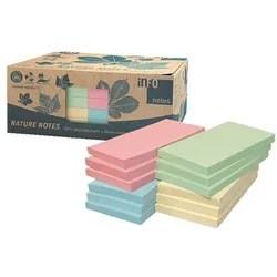 inFo 12er-Pack Haftnotizblöcke »Recycling Notes«, 12,5 x 7,5 cm, Farbmix gelb
