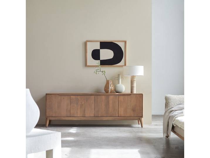 TV-Schrank aus massivem Mangoholz, 160 cm Gabrielle - Dunkelbraun - Mango