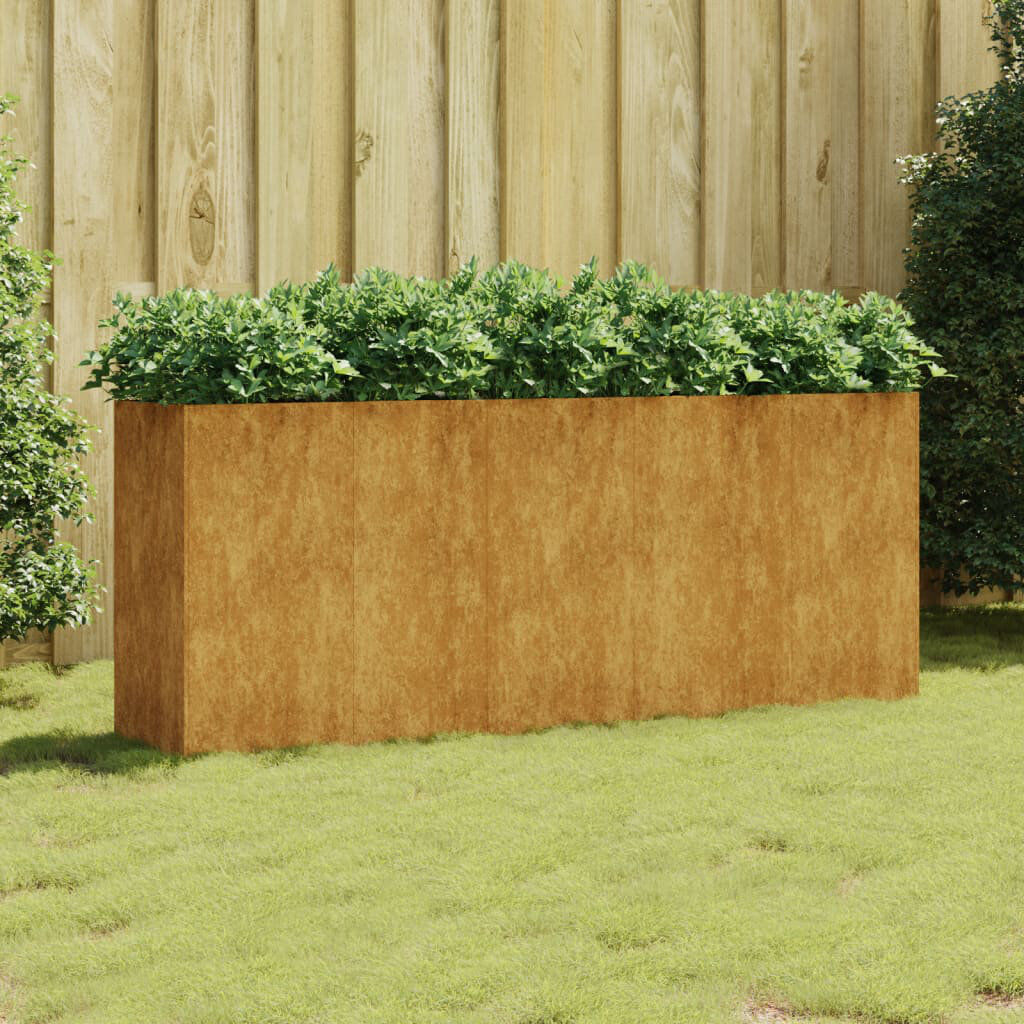 Rio Almarene Metal Raised Garden Bed Rusty 80cm H x 200cm W x 40cm D