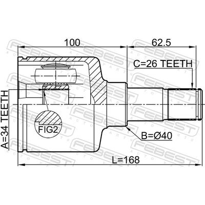 FEBEST Gelenksatz, Antriebswelle 2111-GE30MTLH Vorderachse für Ford
