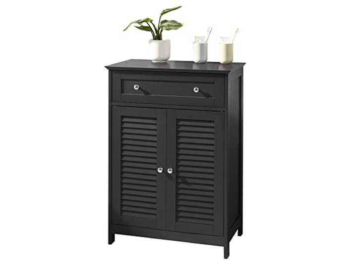 SoBuy Badezimmerschrank mit Schublade Kommode 60x87x35 cm Dunkelgrau