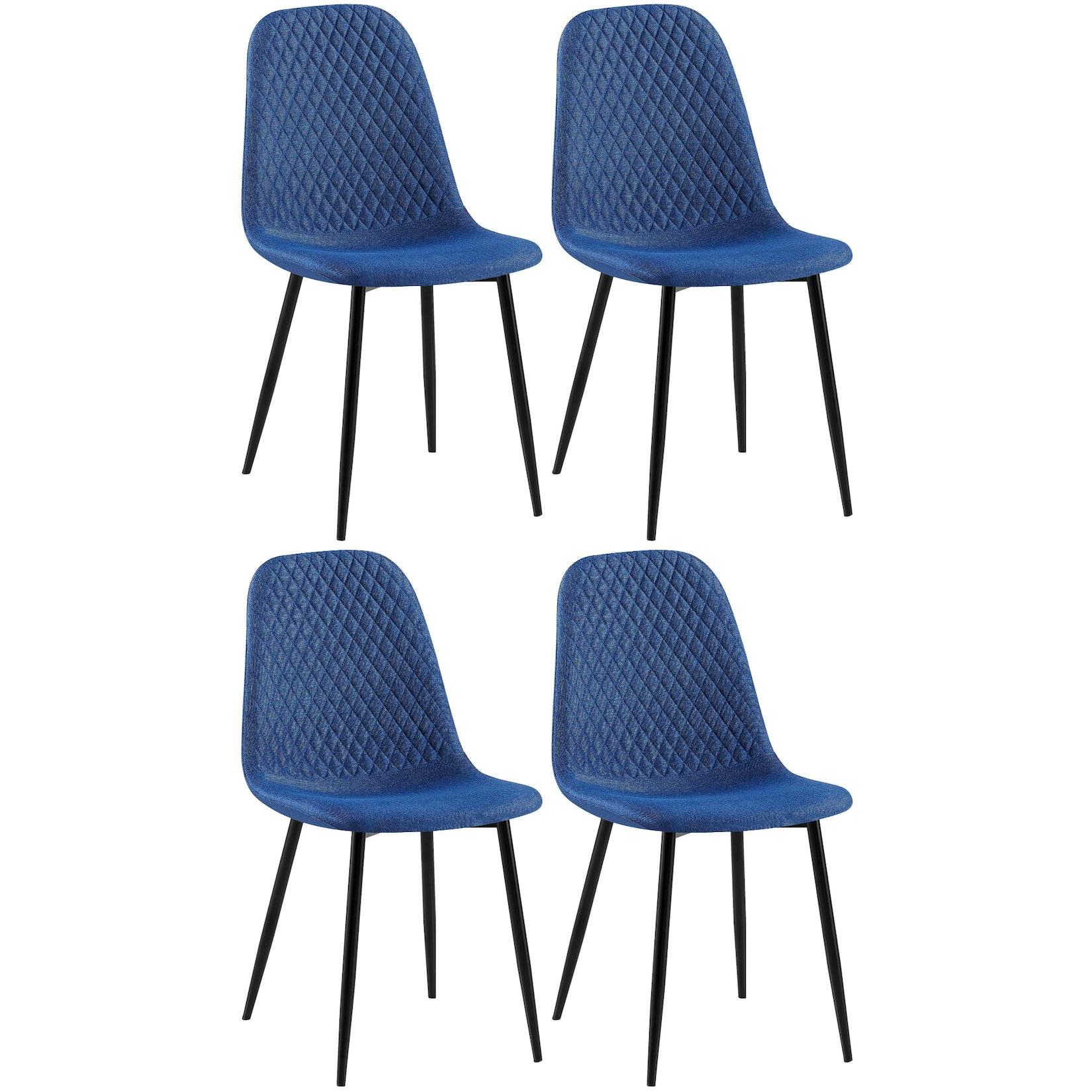 CLP 4er Set Stühle Giverny Stoff - Farbe: blau, Material: Stoff