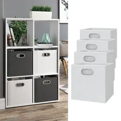 VICCO 4er Set Faltbox  30x30 cm weiß Faltkiste Aufbewahrungsbox Regalbox Box