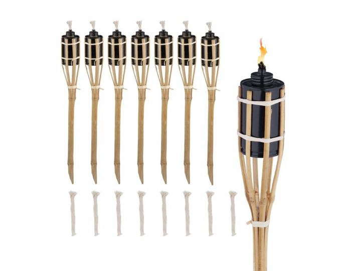 Relaxdays Gartenfackeln 50cm 8er Set