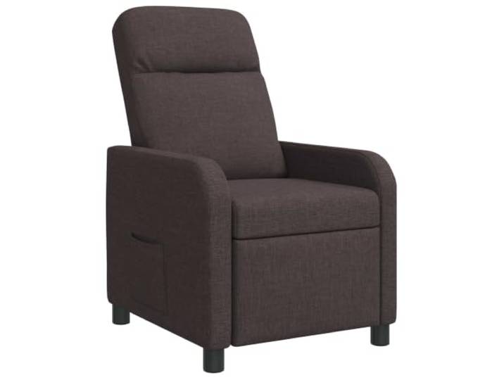 Relaxsessel Dunkelbraun Stoff Verstellbar 115°-160° 100 % Polyester, Metall- und Holzrahmen, flache Armlehnen, schmutzabweisend, leicht abwischbar, Wohnzimmer, Arbeitsbereich