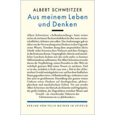 Aus meinem Leben und Denken, Taschenbuch von Albert Schweitzer, Meiner, F