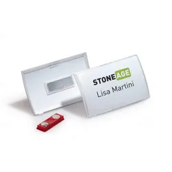 DURABLE Click Fold Namensschilder transparent 9 cm x 5.4 cm