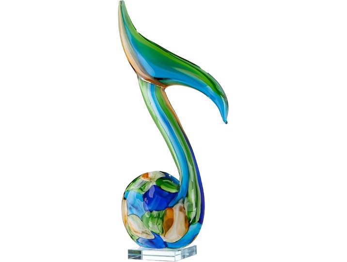 Skulptur GILDE Skulptur Note , bunt (blau, braun, grün), B:23cm H:50cm T:10cm, Glas, Dekofiguren, Skulptur