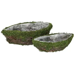 Natura Punto, Blumentopf, 2er-Set Übertöpfe oder Dekoschalen aus Naturmaterialien
